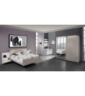 Armoire 2 portes (1pleine/1Glace) coulissantes FRENE NAVARRA L154 - STONE