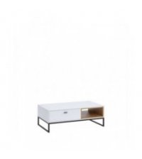 OLIE - Table basse 1 tiroir 120 cm - Blanc