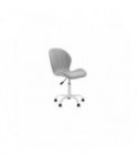 BU8116 - Fauteuil de bureau en tissu avec pieds blancs - Blanc